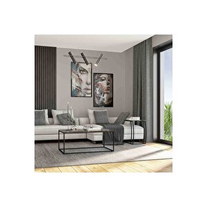 Profile Kare Orta Sehpa - Mermer Desenli 80x42x80 Cm (gxyxd)