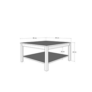 Rustik Kare Sehpa-mat Beyaz 80x40x80 Cm (gxyxd)