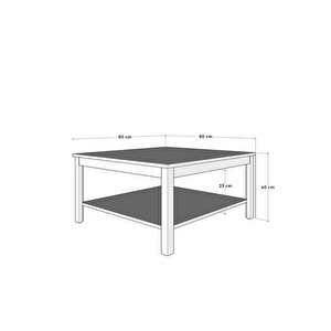 Rustik Kare Sehpa-mat Beyaz 80x40x80 Cm (gxyxd)