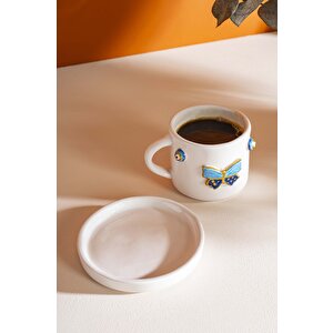 Kelebek Amore El Yapımı Seramik Double Kahve Fincanı Mug Kupa