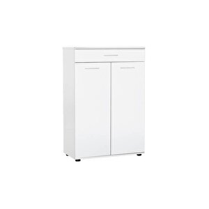 Trendline Kapaklı Çekmeceli Çok Amaçlı Dolap - Mat Beyaz 73x108x35 Cm (gxyxd)