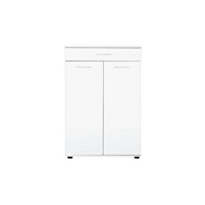Trendline Kapaklı Çekmeceli Çok Amaçlı Dolap - Mat Beyaz 73x108x35 Cm (gxyxd)