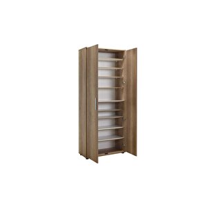 Porto 10 Raflı Kapaklı Geniş Ayakkabılık-açık Ceviz(tori) 76x187x36 Cm (gxyxd)
