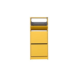 Flat Duo 3 Katlı Ayakkabılık Dolabı - Hardal