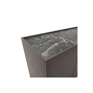 Pool 4 Kapaklı Çekmeceli Konsol-godiva-mermer Desenli 180x83x48 Cm (gxyxd)