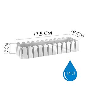 Omnipazar So-i̇b03 Beyaz Askılı Balkon Saksı Takım 14 Lt No 3