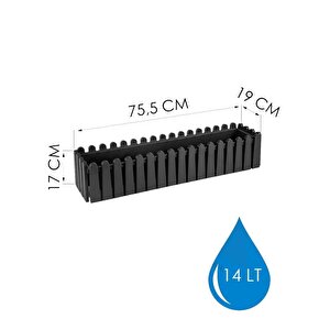 Omnipazar So-i̇b03 Antrasit Askılı Balkon Saksı Takım 14 Lt No 3