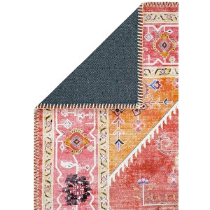 Cool Halı Beylerbeyi By 837 Pembe Halı Etnik Desenli Otantik Ev Salon Halısı Yıkanabilir Şönil Halı