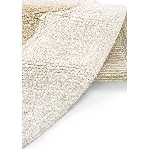 Cool Halı Cool Cotton Krem Bebek Halısı Yıkanabilir Kaymaz Taban Yumuşak Doku Yuvarlak Çocuk Halısı