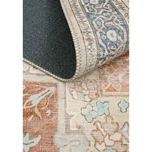 Cool Halı Beylerbeyi By 802 Bej Vintage Halı Oda Salon Halısı Yıkanabilir Eskitme Halı Şönil Halı