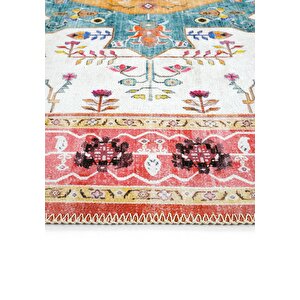 Cool Halı Beylerbeyi By 837 Pembe Halı Etnik Desenli Otantik Ev Salon Halısı Yıkanabilir Şönil Halı