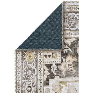 Cool Halı Beylerbeyi By 803 Krem Etnik Vintage Halı Oda Salon Halısı Yıkanabilir Eskitme Şönil Halı