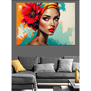 Çiçek Taçlı Kadın Dekoratif Kanvas - Mdf Ahşap Tablo 25x35 cm