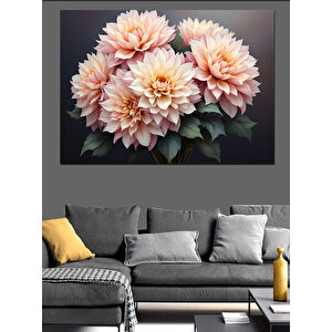 Pembe Çiçek Aranjmanı Dekoratif Kanvas - Mdf Ahşap Tablo 100x140 cm