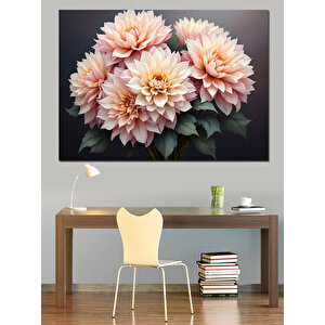 Pembe Çiçek Aranjmanı Dekoratif Kanvas - Mdf Ahşap Tablo 50x70 cm