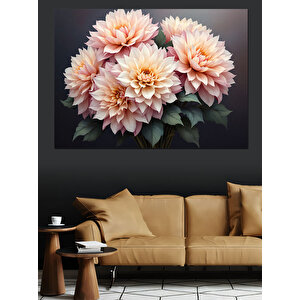 Pembe Çiçek Aranjmanı Dekoratif Kanvas - Mdf Ahşap Tablo 50x70 cm