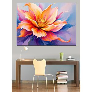 Renk Patlamalı Çiçek Dekoratif Kanvas - Mdf Ahşap Tablo 70x100 cm