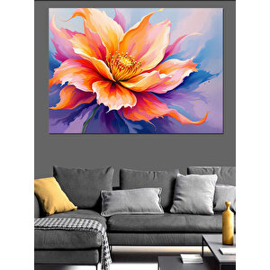 Renk Patlamalı Çiçek Dekoratif Kanvas - Mdf Ahşap Tablo 70x100 cm