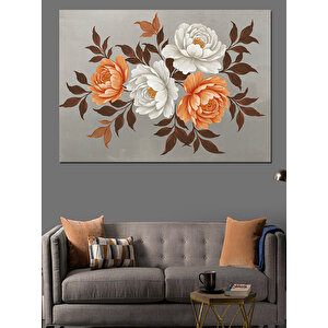 Vintage Güller Çiçek Deseni Dekoratif Kanvas - Mdf Ahşap Tablo 50x70 cm
