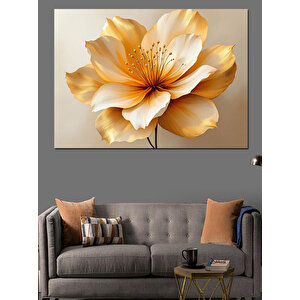 Altın Çiçek Detayı Dekoratif Kanvas - Mdf Ahşap Tablo 100x140 cm