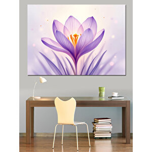 Mor Çiçek Sanatı Dekoratif Kanvas - Mdf Ahşap Tablo 100x140 cm