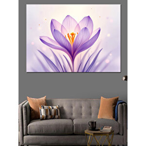 Mor Çiçek Sanatı Dekoratif Kanvas - Mdf Ahşap Tablo 50x70 cm