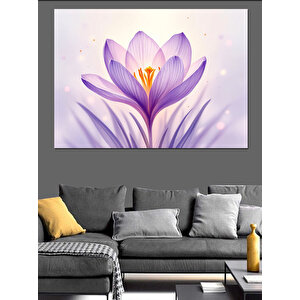 Mor Çiçek Sanatı Dekoratif Kanvas - Mdf Ahşap Tablo 50x70 cm