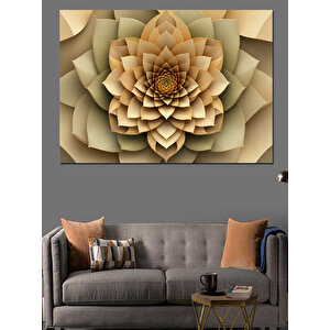 Spiral Görünümlü Çiçek Deseni Dekoratif Kanvas - Mdf Ahşap Tablo