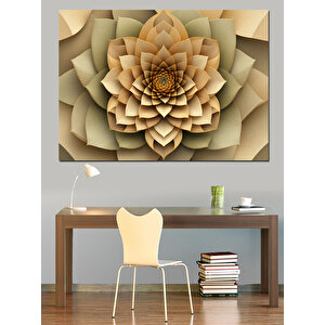 Spiral Görünümlü Çiçek Deseni Dekoratif Kanvas - Mdf Ahşap Tablo