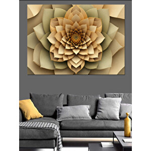Spiral Görünümlü Çiçek Deseni Dekoratif Kanvas - Mdf Ahşap Tablo 35x50 cm