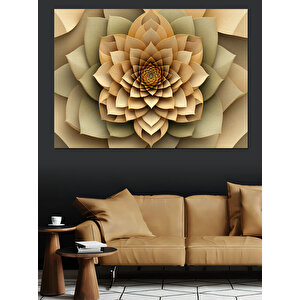 Spiral Görünümlü Çiçek Deseni Dekoratif Kanvas - Mdf Ahşap Tablo 35x50 cm