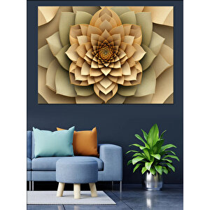 Spiral Görünümlü Çiçek Deseni Dekoratif Kanvas - Mdf Ahşap Tablo 35x50 cm