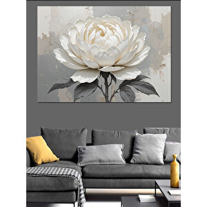 Beyaz Çiçek Detay Görsel Dekoratif Kanvas - Mdf Ahşap Tablo 70x100 cm