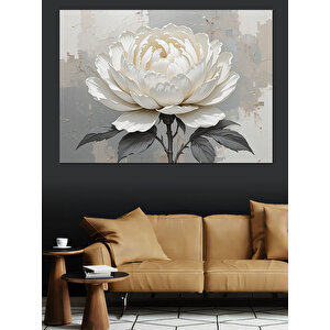 Beyaz Çiçek Detay Görsel Dekoratif Kanvas - Mdf Ahşap Tablo 70x100 cm