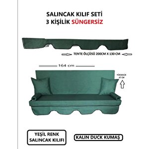 3 Kişilik Lüks Salıncak Kılıf Seti̇ Süngersiz Yeşil  164*47