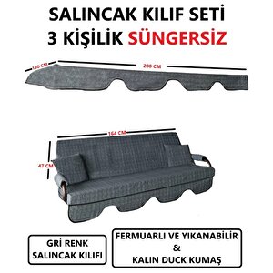 3 Kişilik Lüks Salıncak Kılıf Seti̇ Süngersiz Karaçatı Desen 164x47 cm