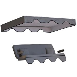 3 Ki̇şi̇li̇k Lüks Salıncak Kılıf Seti̇ Süngersi̇z Panama Gri̇ 164x47 cm