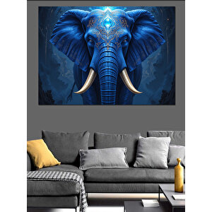 Mavi Güçlü Fildişi Portresi Dekoratif Kanvas - Mdf Ahşap Tablo 100x140 cm