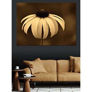 Sarı Solmuş Çiçek Dekoratif Kanvas - Mdf Ahşap Tablo 70x100 cm