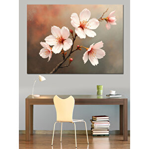 Pembe Kiraz Çiçekleri Dekoratif Kanvas - Mdf Ahşap Tablo 70x100 cm