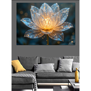 Işıklı Kristal Lotus Çiçeği Dekoratif Kanvas - Mdf Ahşap Tablo