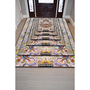 Homshtag Fatmanın Eli Minimal Salon Halısı Etnik Desenli Halı Çok Renkli Oturma Odası Halısı