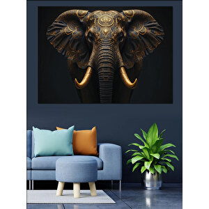 Görkemli Fil Portresi Dekoratif Kanvas - Mdf Ahşap Tablo 50x70 cm