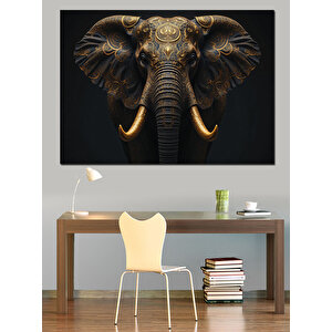 Görkemli Fil Portresi Dekoratif Kanvas - Mdf Ahşap Tablo 50x70 cm
