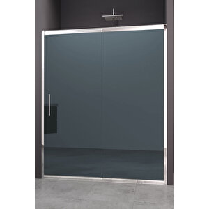 Carmen Temperli 6 Mm Ön Cephe Cam Duşakabin Ultra Parlak Krom Profil Mavi Reflekte Cam 115 cm