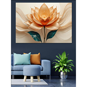 Işıklı Şeffaf Lotus Çiçeği Dekoratif Kanvas - Mdf Ahşap Tablo
