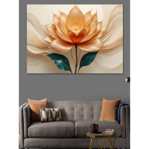 Işıklı Şeffaf Lotus Çiçeği Dekoratif Kanvas - Mdf Ahşap Tablo