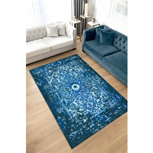 Nazar Geometrik Salon Halısı Etnik Desen Halı Çok Renkli Oturma Odası Halı Nazarlıklı Halı 200x300 cm
