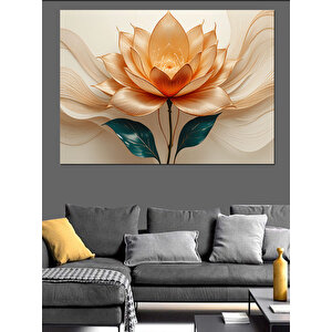 Işıklı Şeffaf Lotus Çiçeği Dekoratif Kanvas - Mdf Ahşap Tablo 25x35 cm