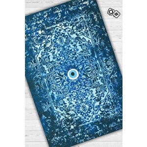Nazar Geometrik Salon Halısı Etnik Desen Halı Çok Renkli Oturma Odası Halı Nazarlıklı Halı 160x240 cm
